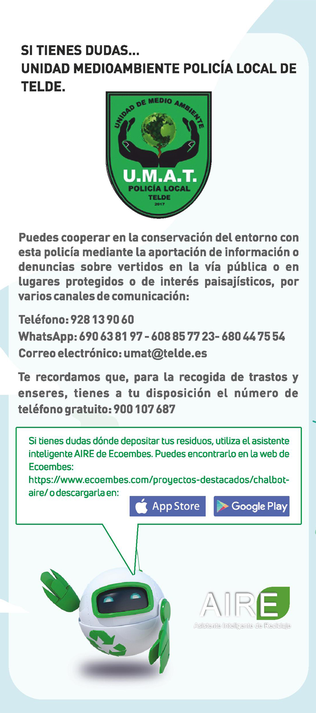 información sobre la Unidad Medioambiental de la Policía Local de Telde