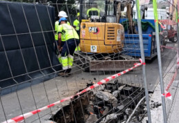 Aguas de Telde ejecuta las catas previstas en la calle Barcelona para conocer el origen del hundimiento
